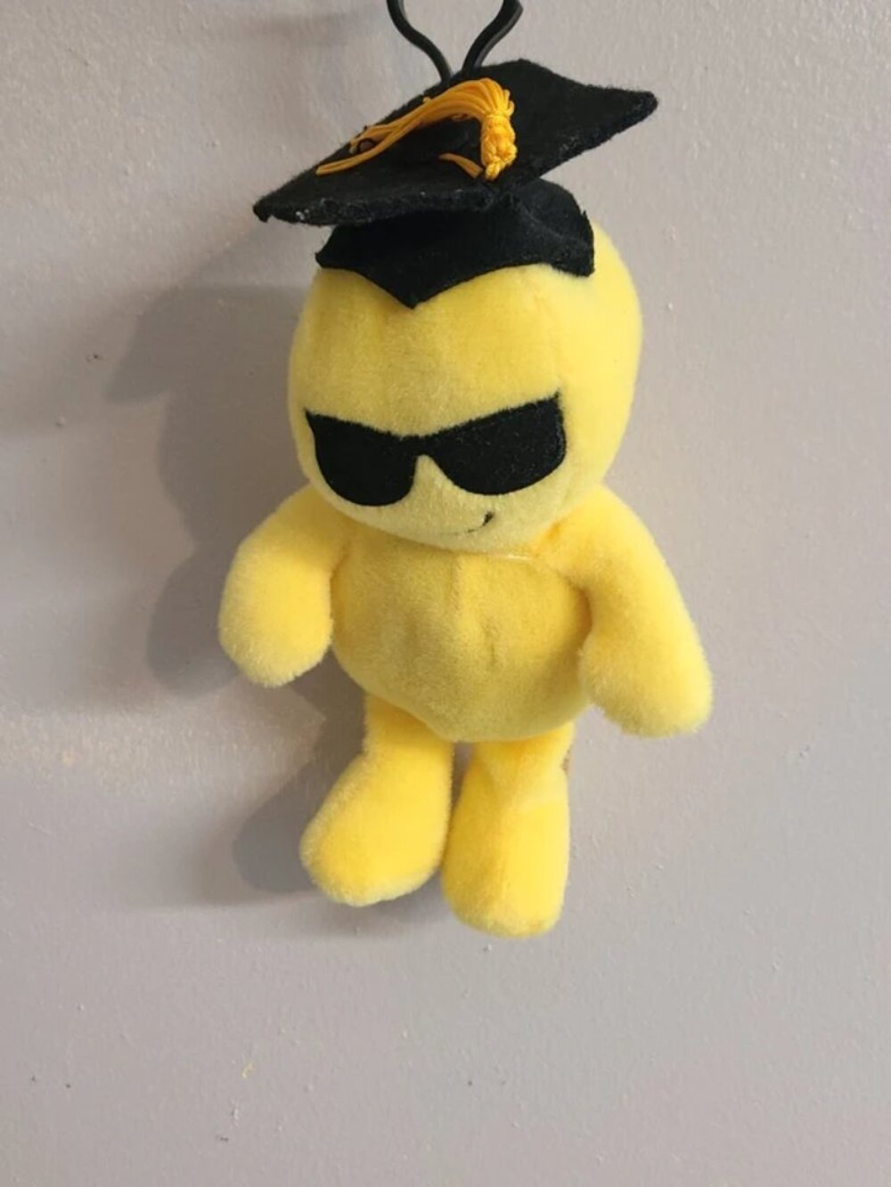 Graduation Smiley Guy plush bag hook